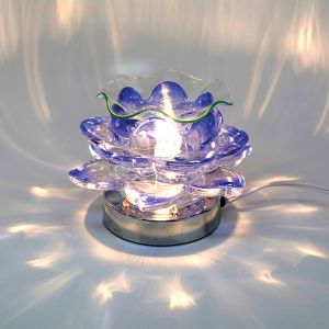 Electric Glass Oil and Tart Warmer - Blue Flower