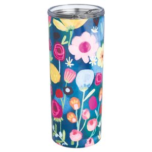 20-Ounce Stainless Steel Blue Floral Coffee Tumbler