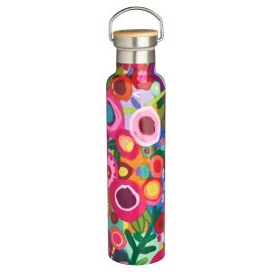 25-Ounce Stainless Steel Pink Floral Water Bottle