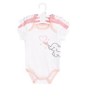 3-Piece Baby Bodysuits - Elephant Hearts