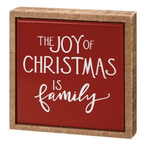Mini Box Sign - Joy of Christmas Is Family
