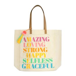 Canvas Tote with Pom-Pom - Mother