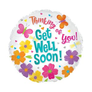 Thinking of You Get Well Soon Foil Balloon - Bagged