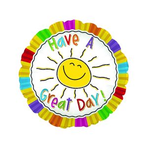 Have a Great Day Smiling Sun Foil Balloon - Bagged
