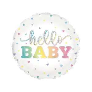 Hello Baby Pastel Foil Balloon - Bagged