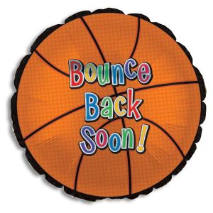 Bounce Back Soon Basketball Foil Balloon - Bagged