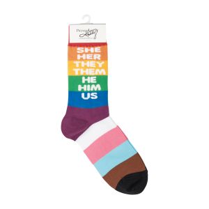 Pronoun Rainbow Socks
