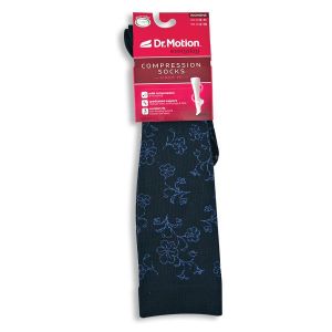 Women's Knee-Hi Compression Socks - Navy Floral