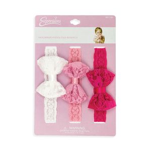 3-Pack Baby Lace Bow Headbands