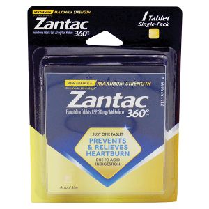 Zantac 360 Maximum Strength Heartburn Relief Single Dose Individual Packets