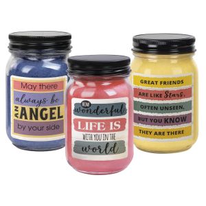 Mason Jar Candles with Inspirational Messages