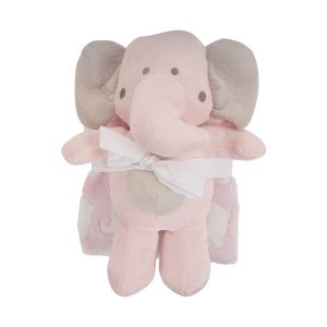 Blanket & Plush Elephant Set - Pink