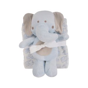 Blanket & Plush Elephant Set - Blue