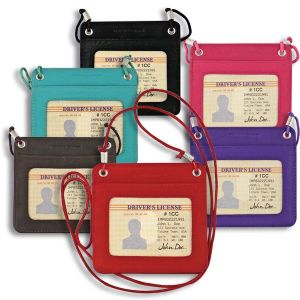 Leather Horizontal ID Holders with Snap Pockets
