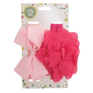 2-Pack Bow & Flower Headband Set - Pink