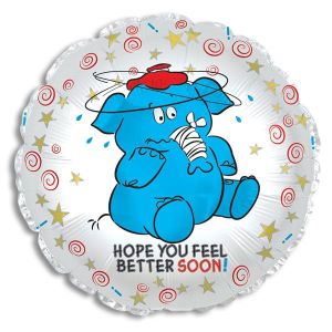 Hope You Feel Better Soon Elephant Foil Balloon