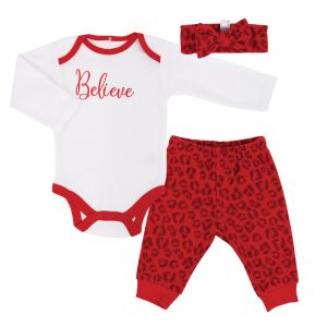 3-Piece Baby Girl Clothing Set - Believe