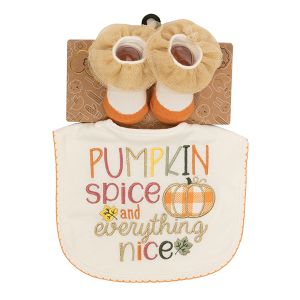 Thanksgiving Bib and Socks Set - Pumpkin Spice