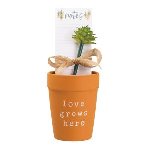 Planter With Pad & Pen Set - Love Grows Here