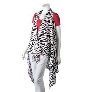 Zebra Print Vest - White and Black