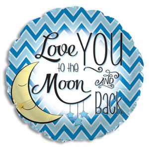 Love You to the Moon Boy Foil Balloon - Bagged