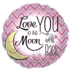 Love You to the Moon Girl Foil Balloon - Bagged