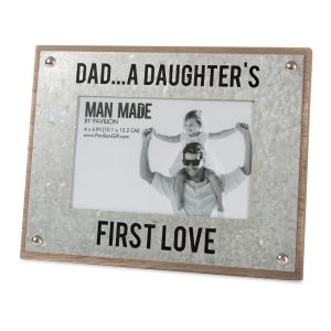 Wood and Metal Picture Frame - Dad - A Daughter's First Love