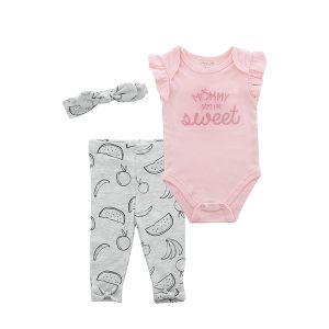 3-Piece Baby Bodysuit Set - Mommy Says I'm Sweet
