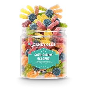 Candy Club Sour Octopus Gummies - 6 Ounce Jar