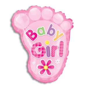Baby Girl Foot Gellibean Balloon - Bagged