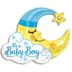 Baby Boy Jumbo Moon Gellibean Balloon