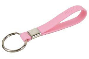 Pink Silicone Keychain - No One Fights Alone