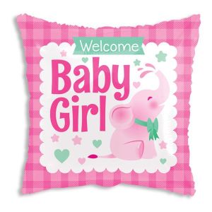 Welcome Baby Girl Foil Balloon - Bagged