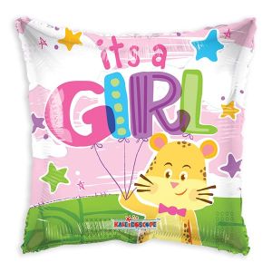 It's a Girl Tiger Foil Balloon - Bagged