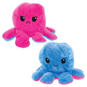 8-Inch Reversible Plush Octopus - Assorted Colors