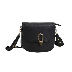 Crossbody Purse With Gold-Tone Accents - Black