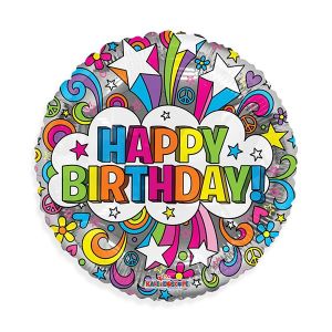 Happy Birthday Groovie Foil Balloon - Bagged