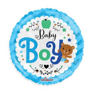 Baby Boy Bear Foil Balloon - Bagged