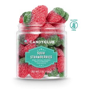 Candy Club Sour Strawberries - 7 Ounce Jar