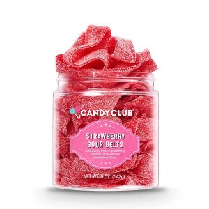 Candy Club Strawberry Sour Belts - 5 Ounce Jar