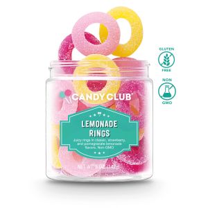 Candy Club Lemonade Rings Gummies - 5 Ounce Jar