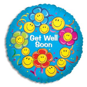 Get Well Smiling Flowers Foil Balloon - Bagged