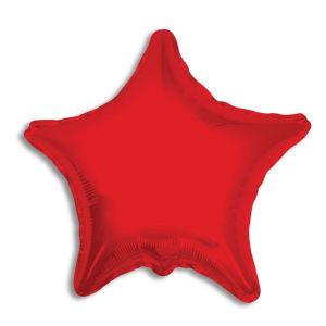 Solid Color Star Foil Balloon - Red - Bagged