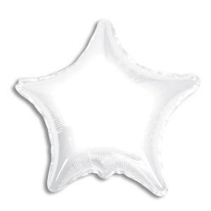 Solid Color Star Foil Balloon - White
