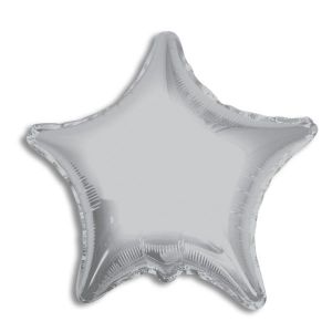 Solid Color Star Foil Balloon - Silver - Bagged