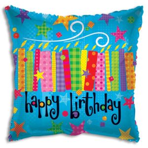 Happy Birthday Sparkle Squares Foil Balloon