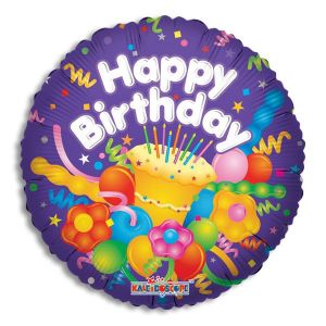 Happy Birthday Cake and Balloons Foil Balloon