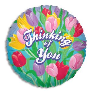 Thinking of You Tulips Foil Balloon - Bagged