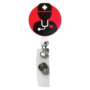 3D Rubber Retractable Badge Holder - Male Nurse
