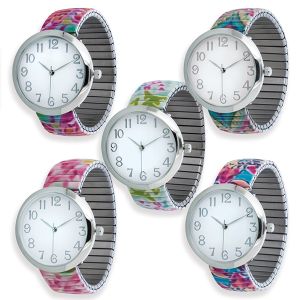 Bright Abstract Print Stretch Band Watch